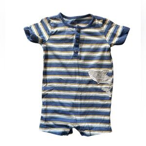 Carter’s Baby Boys Striped Shark Romper | 18M